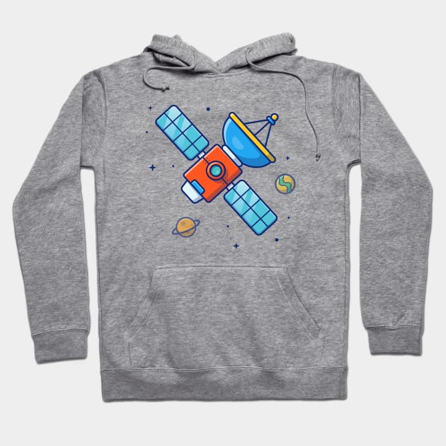 Satellite in space cartoon Hoodie by Catalyst Labs